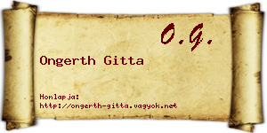 Ongerth Gitta névjegykártya